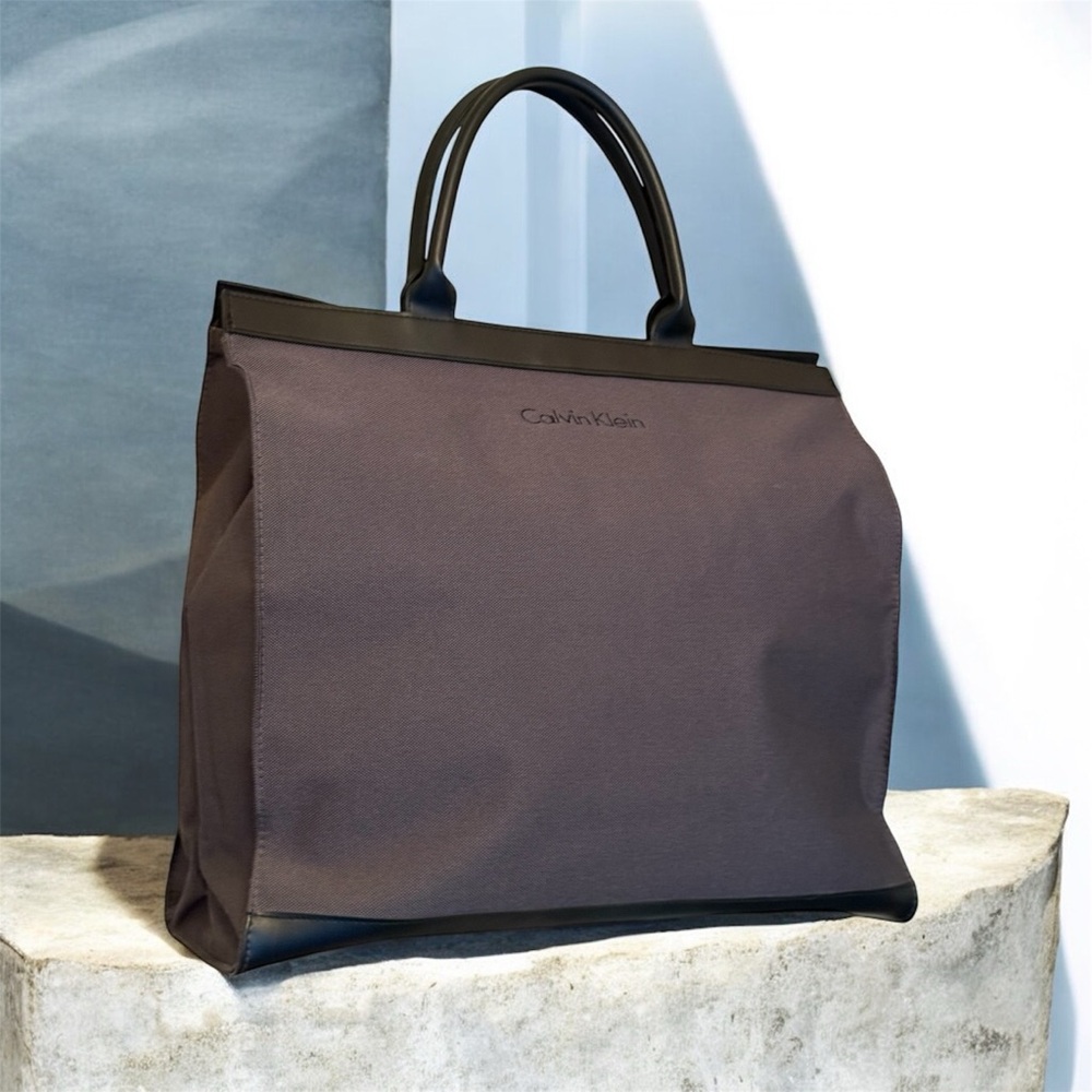 Calvin Klein Morgan Tote in Gray with Black Handles & trim NWT 15"x 13"x 7"